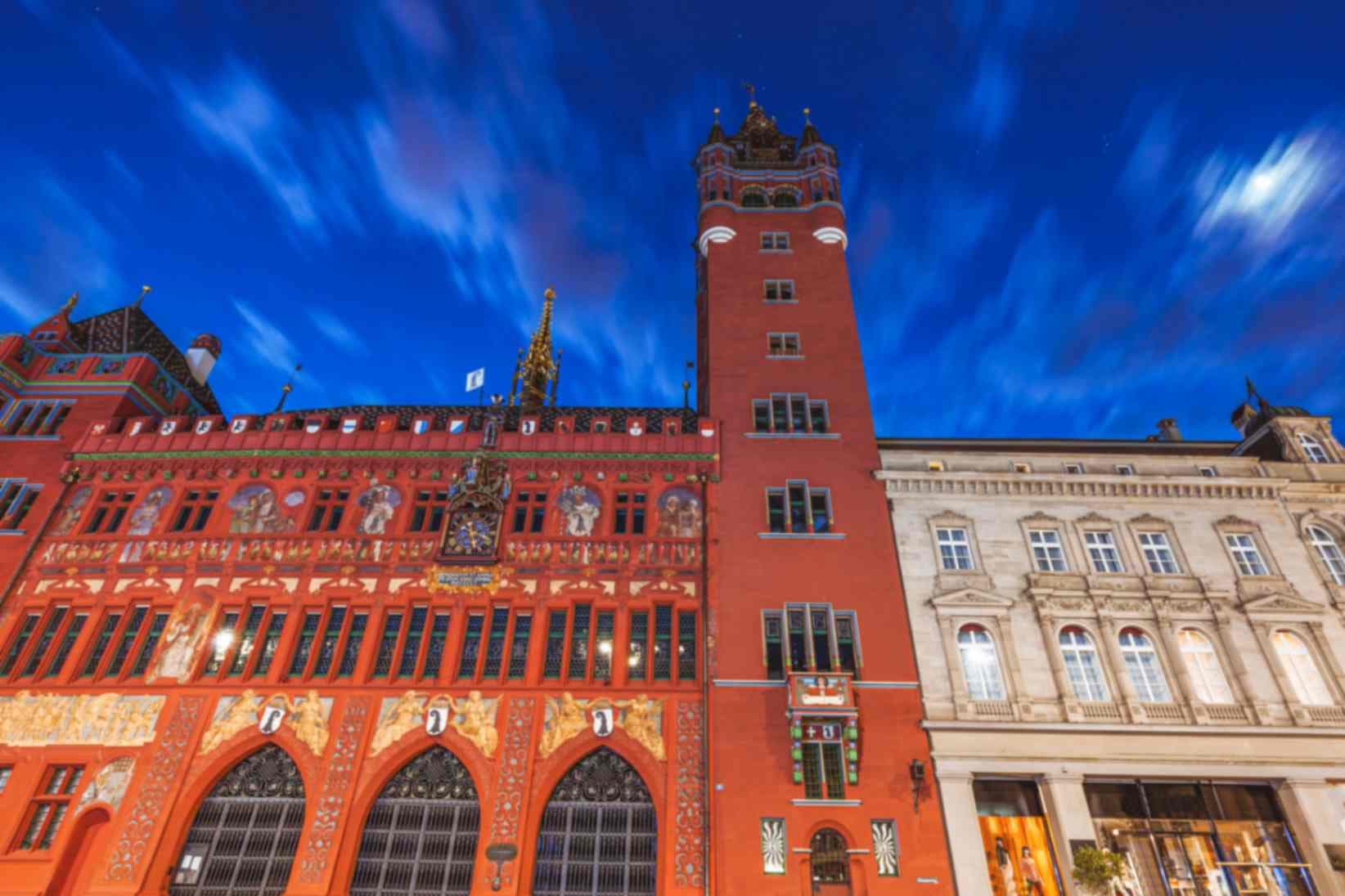 Basel Town Hall After Dark