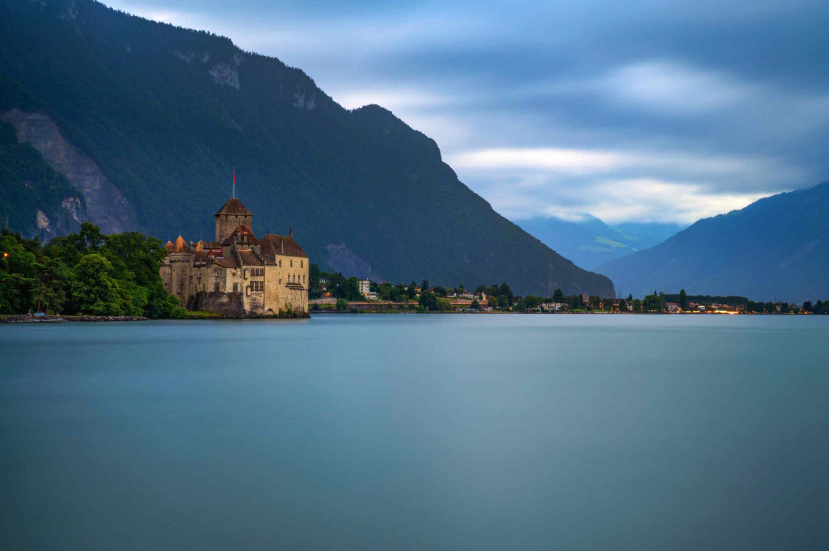 Castello di Chillon e lago di Ginevra
