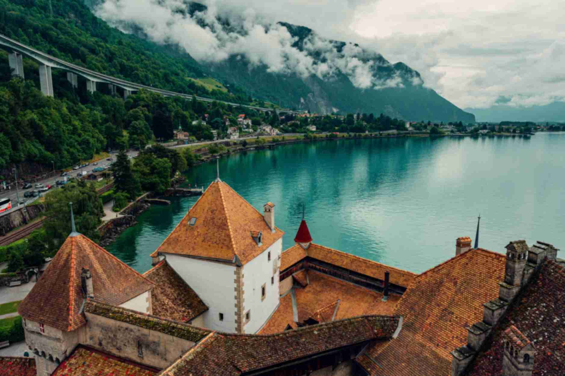 Chillon Castle Lake Geneva View