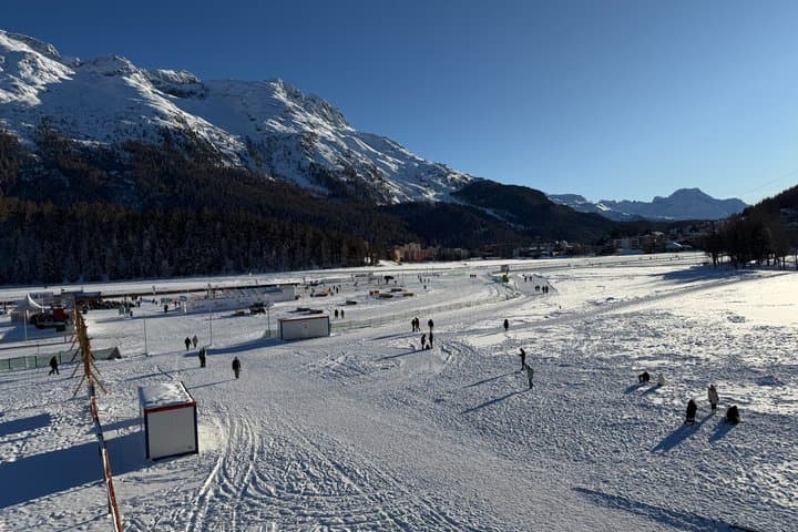 Frozen Lake St. Moritz Winter View