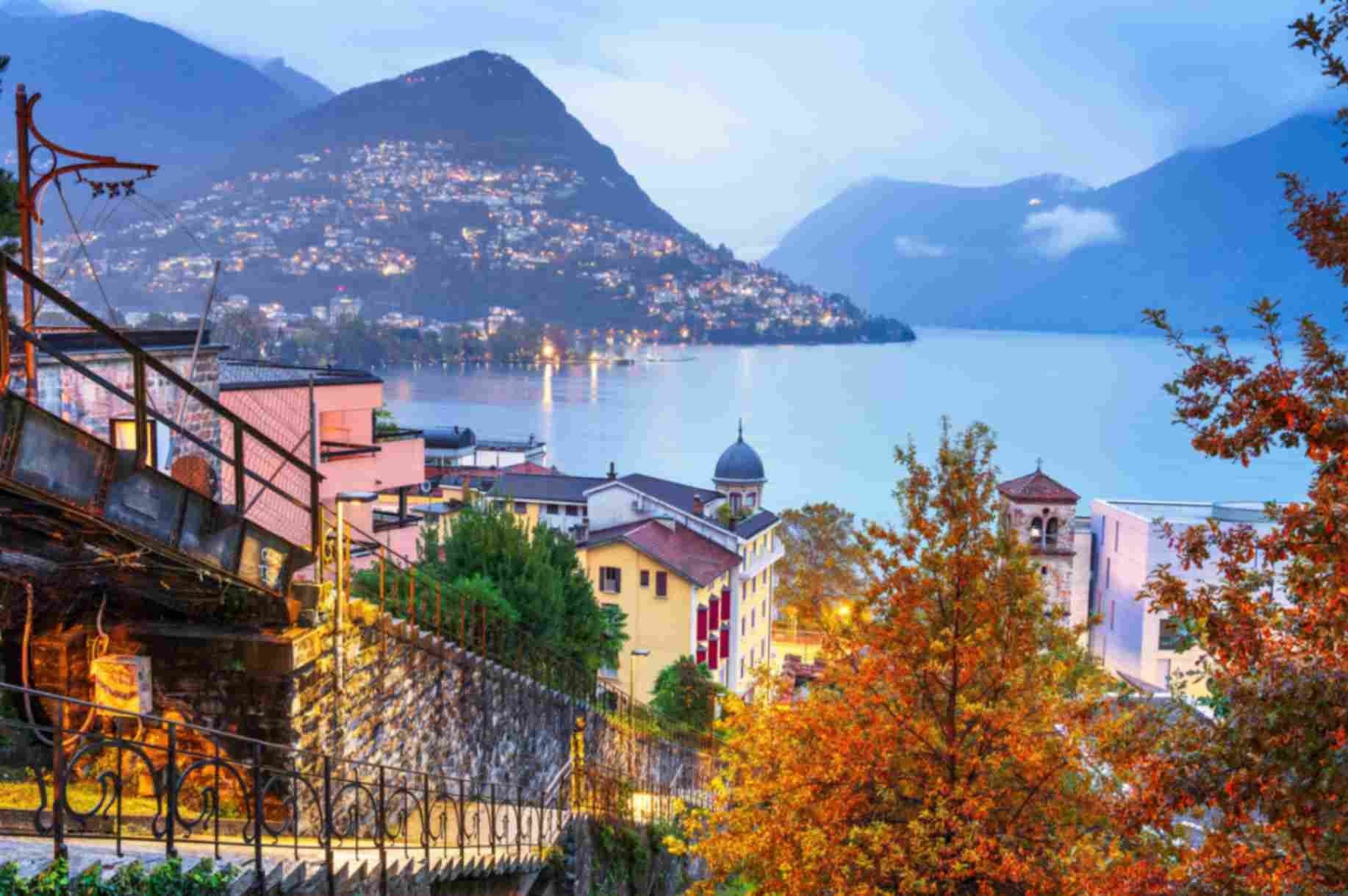 Lugano Old Town Sunset View
