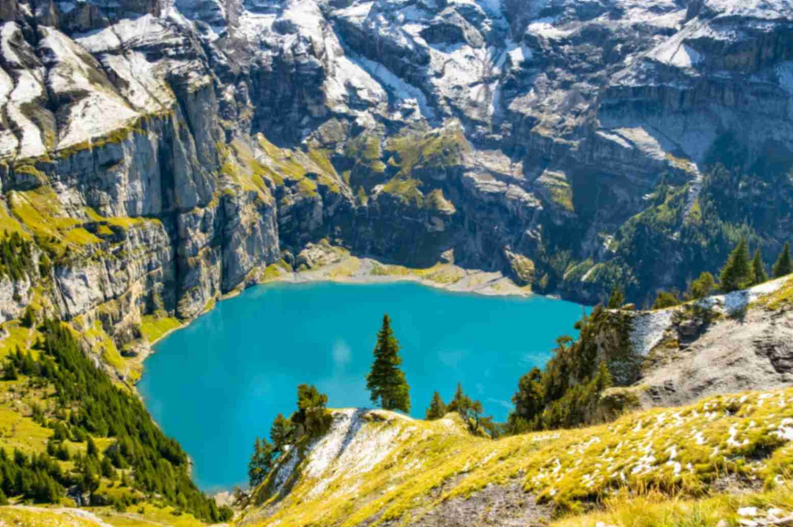 Oeschinensee Aerial Panorama