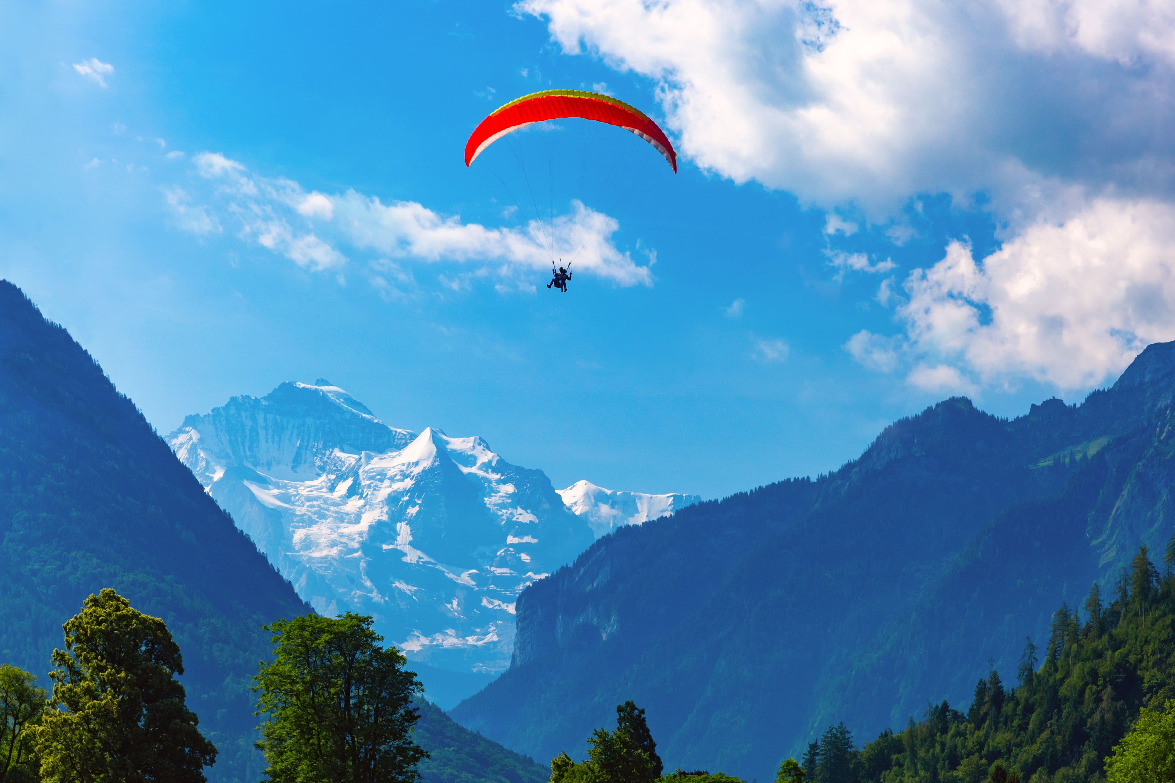 Paragliding over Interlaken