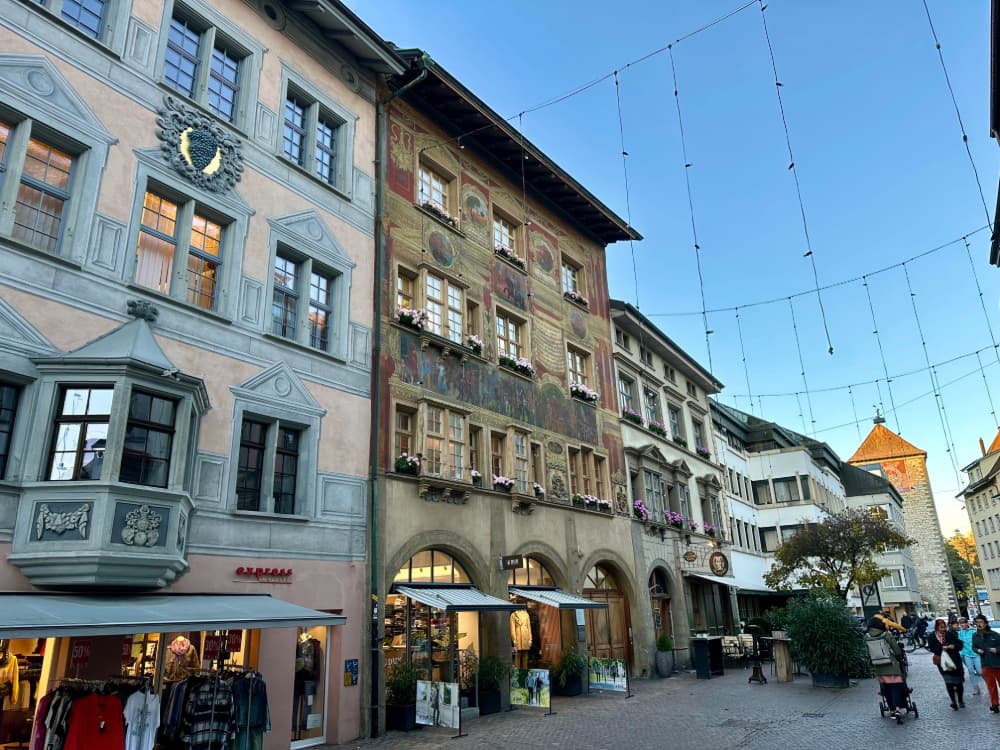 Traditional architecture in Schaffhausen Switzerland's historic old town