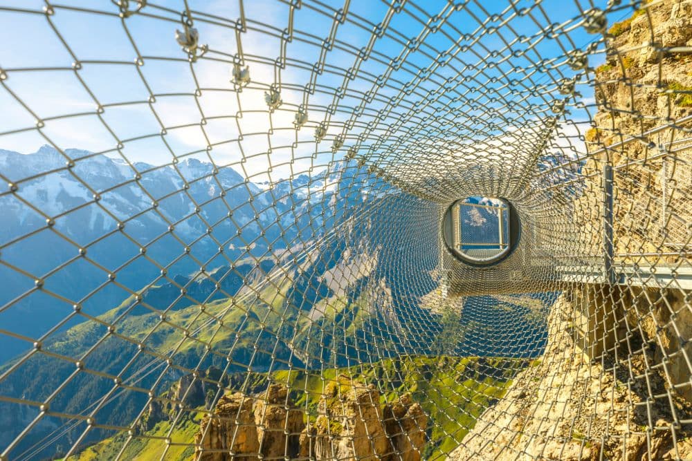 Birg Thrill Walk near Schilthorn with views across the Jungfrau region